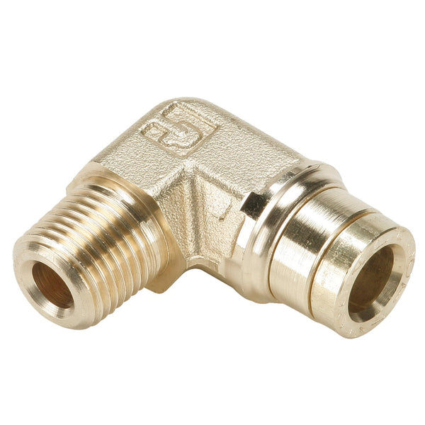 1/2" PTC X 3/8" NPT Male Non-Swivel Elbow DOT